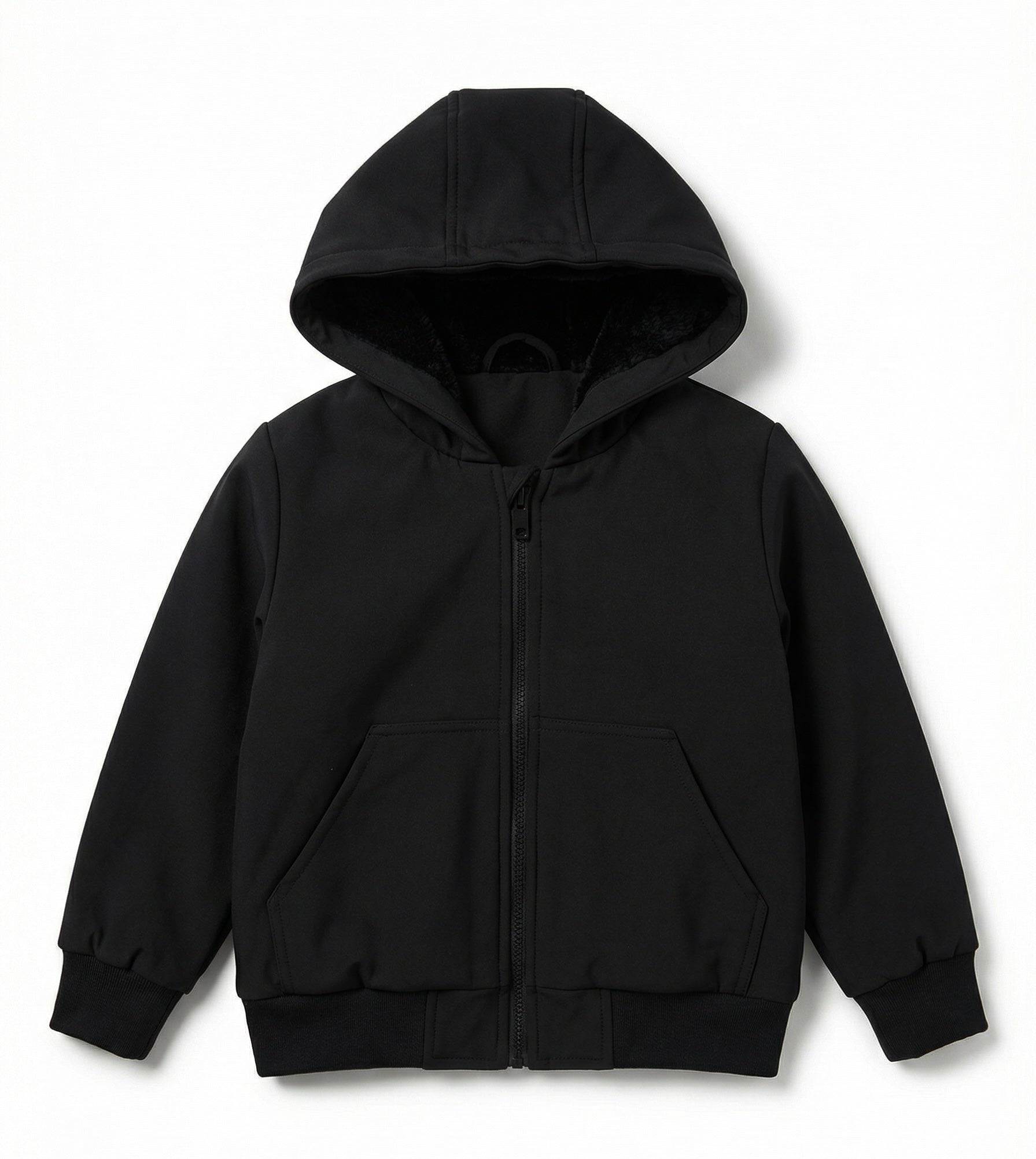 Unisex Kids Fur-Lined Hoodie Jacket – Water-Resistant Jacket