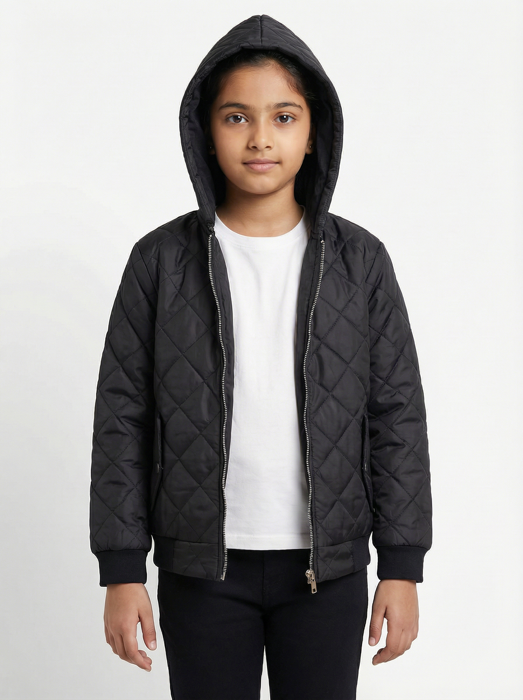 Unisex Kids Quilted Jacket with Removable Hood | Lightweight Warm Outerwear