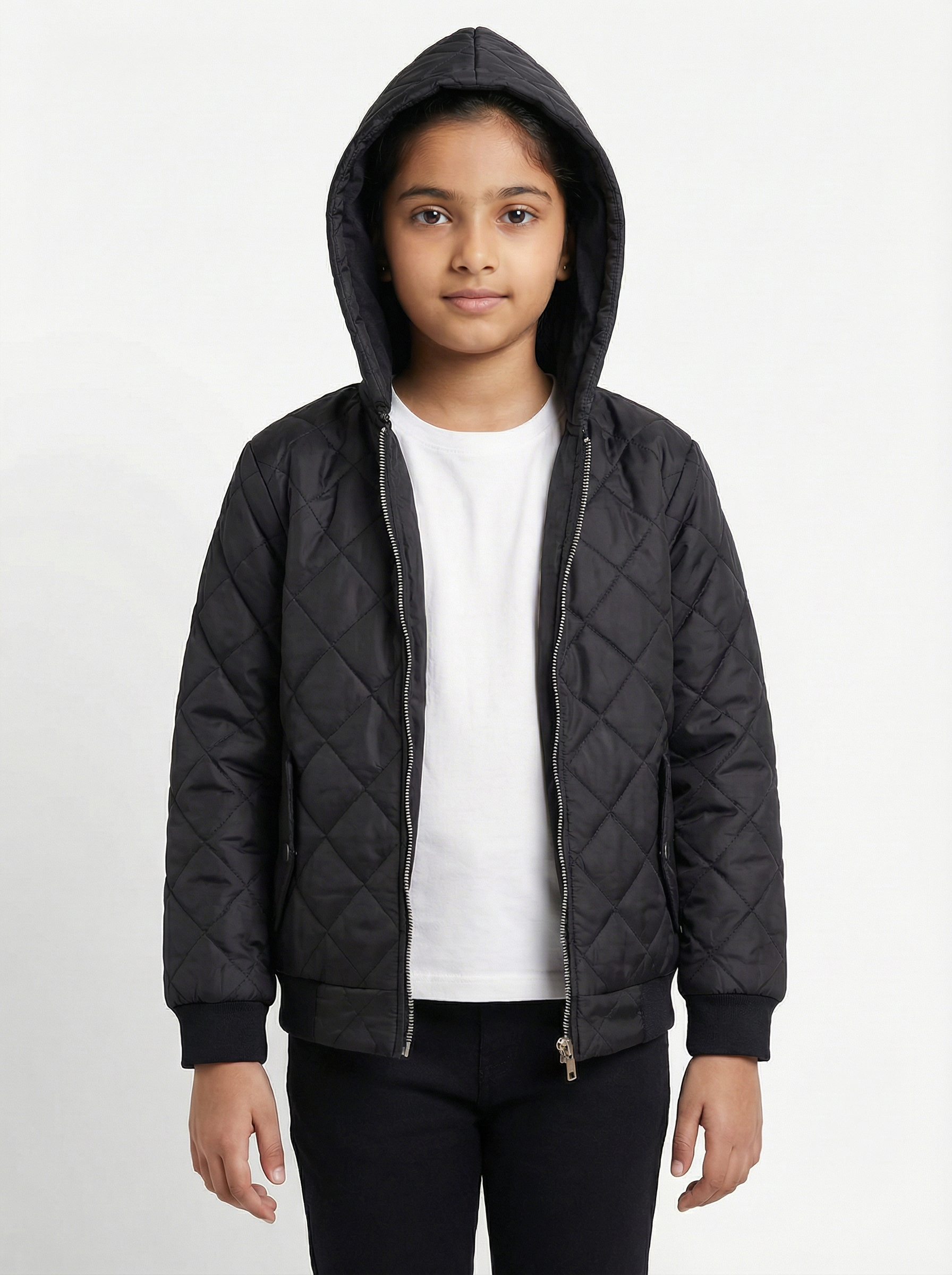 Unisex Kids Quilted Jacket with Removable Hood | Lightweight Warm Outerwear