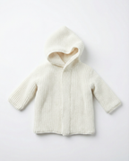 Unisex Baby Chunky Knit Hooded Jacket with Sherpa Lining