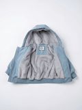 Boys Fur-Lined Hooded Jacket – Light Blue| Water-Resistant Fall & Spring Outerwear