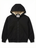 Unisex Kids Fur-Lined Hooded Jacket – Beige Faux Fur Lining | Water-Resistant Lightweight Jacket