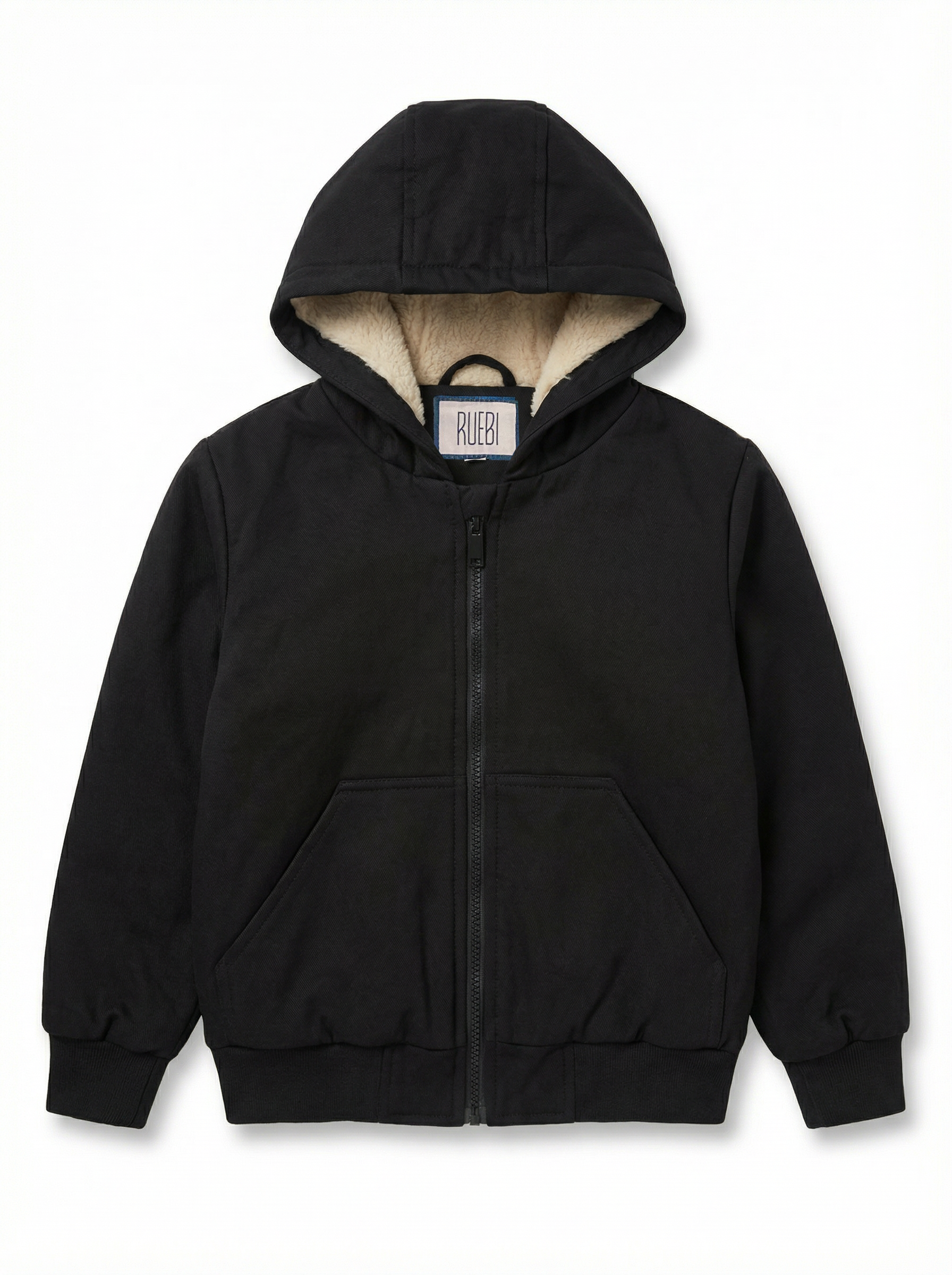 Unisex Kids Fur-Lined Hooded Jacket – Beige Faux Fur Lining | Water-Resistant Lightweight Jacket