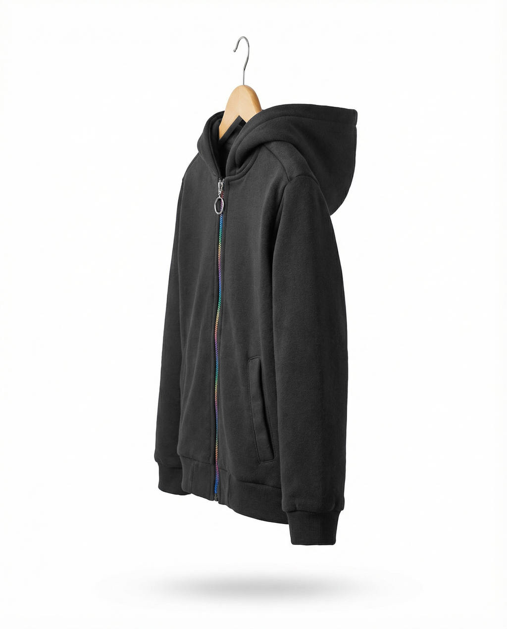 Unisex Kids Rainbow Zip Hoodie Jacket | Water resistant Lightweight