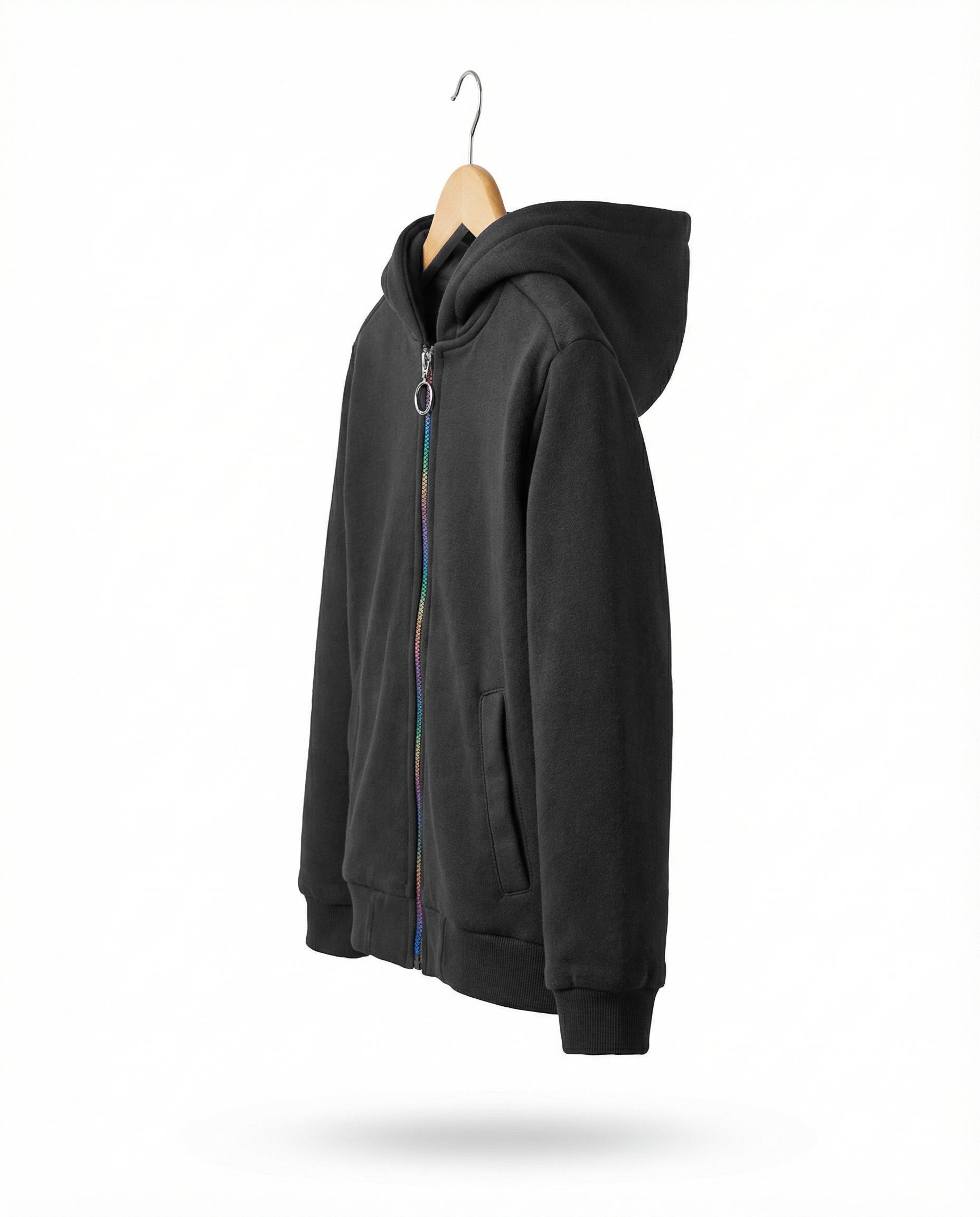 Unisex Kids Rainbow Zip Hoodie Jacket | Water resistant Lightweight