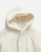 Unisex Baby Chunky Knit Hooded Jacket with Sherpa Lining