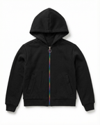 Unisex Kids Rainbow Zip Hoodie Jacket | Water resistant Lightweight