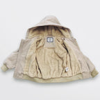 Kids Fur-Lined Hooded Jacket – Beige | Water-Resistant Lightweight Outerwear