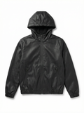 Unisex Kids Waterproof Hooded Rain Jacket – Solid Black