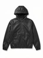 Unisex Kids Waterproof Hooded Rain Jacket – Solid Black