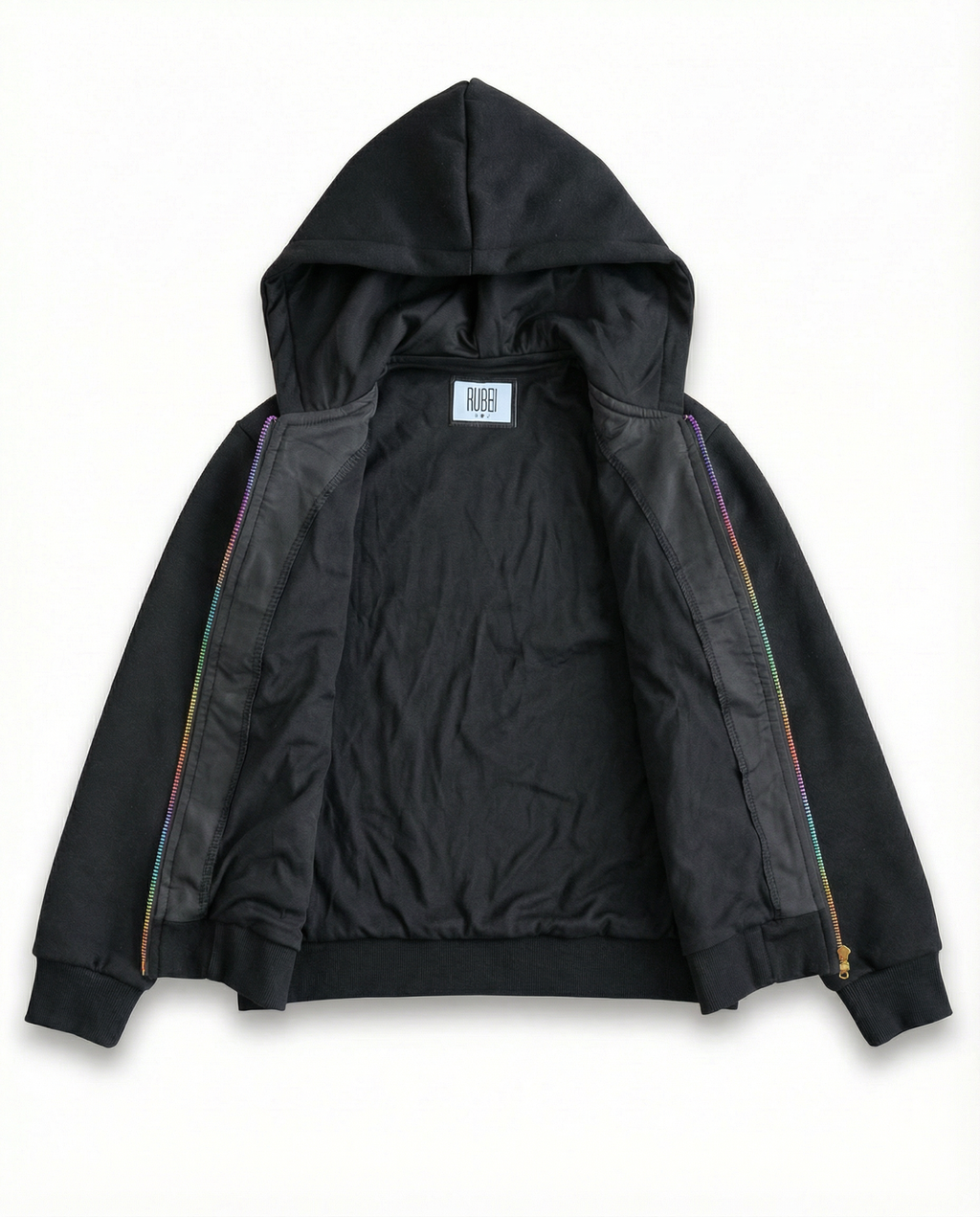 Unisex Kids Rainbow Zip Hoodie Jacket | Water resistant Lightweight