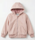 Girls Fur-Lined Hooded Jacket – Pink | Water-Resistant Fall & Spring Outerwear