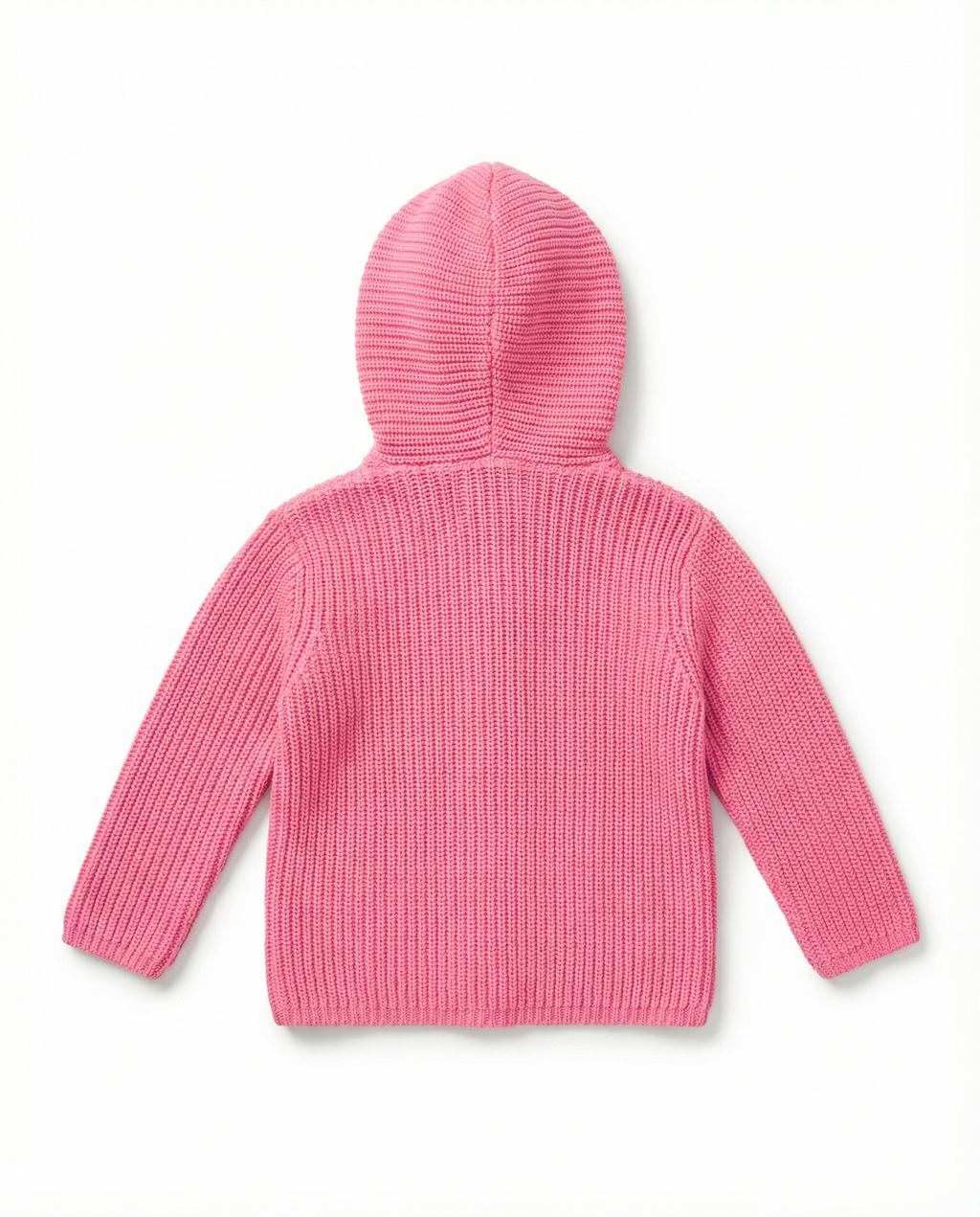 Baby Girl Chunky Knit Hooded Jacket with Sherpa Lining