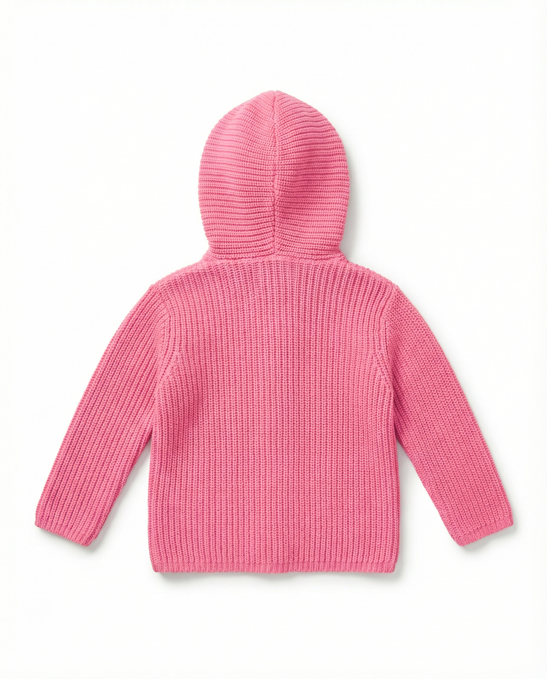 Baby Girl Chunky Knit Hooded Jacket with Sherpa Lining