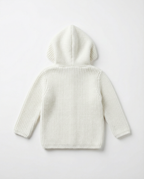 Unisex Baby Chunky Knit Hooded Jacket with Sherpa Lining