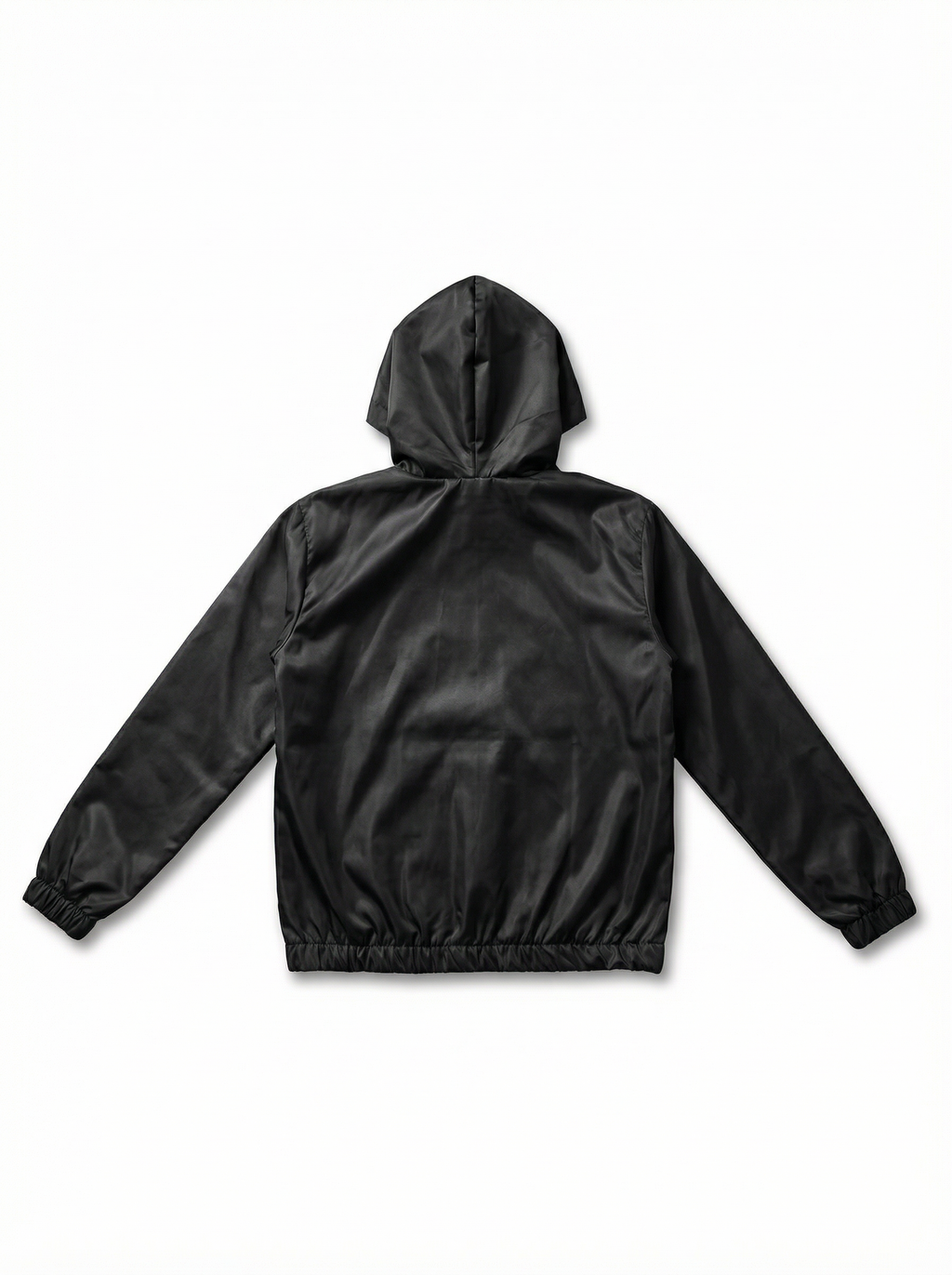 Unisex Kids Waterproof Hooded Rain Jacket – Solid Black