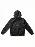 Unisex Kids Waterproof Hooded Rain Jacket – Solid Black