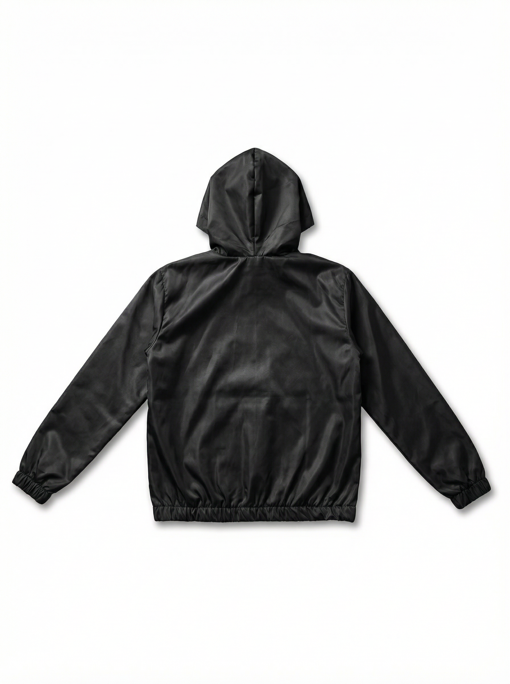 Unisex Kids Waterproof Hooded Rain Jacket – Solid Black