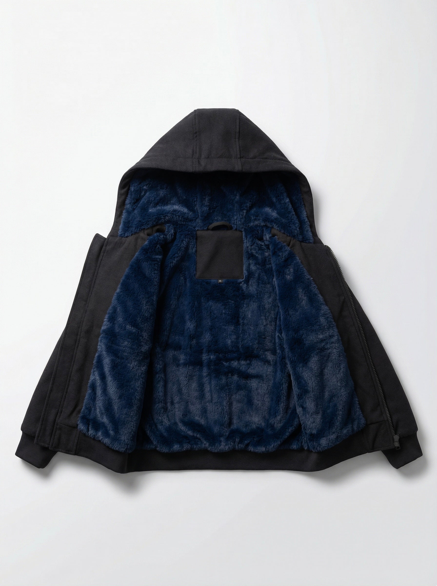 Unisex Kids Fur-Lined Hooded Jacket – Navy Faux Fur Lining | Water-Resistant Lightweight Jacket